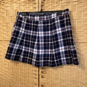 Plaid Navy and White Women's Schoolgirl Skort Skirt
